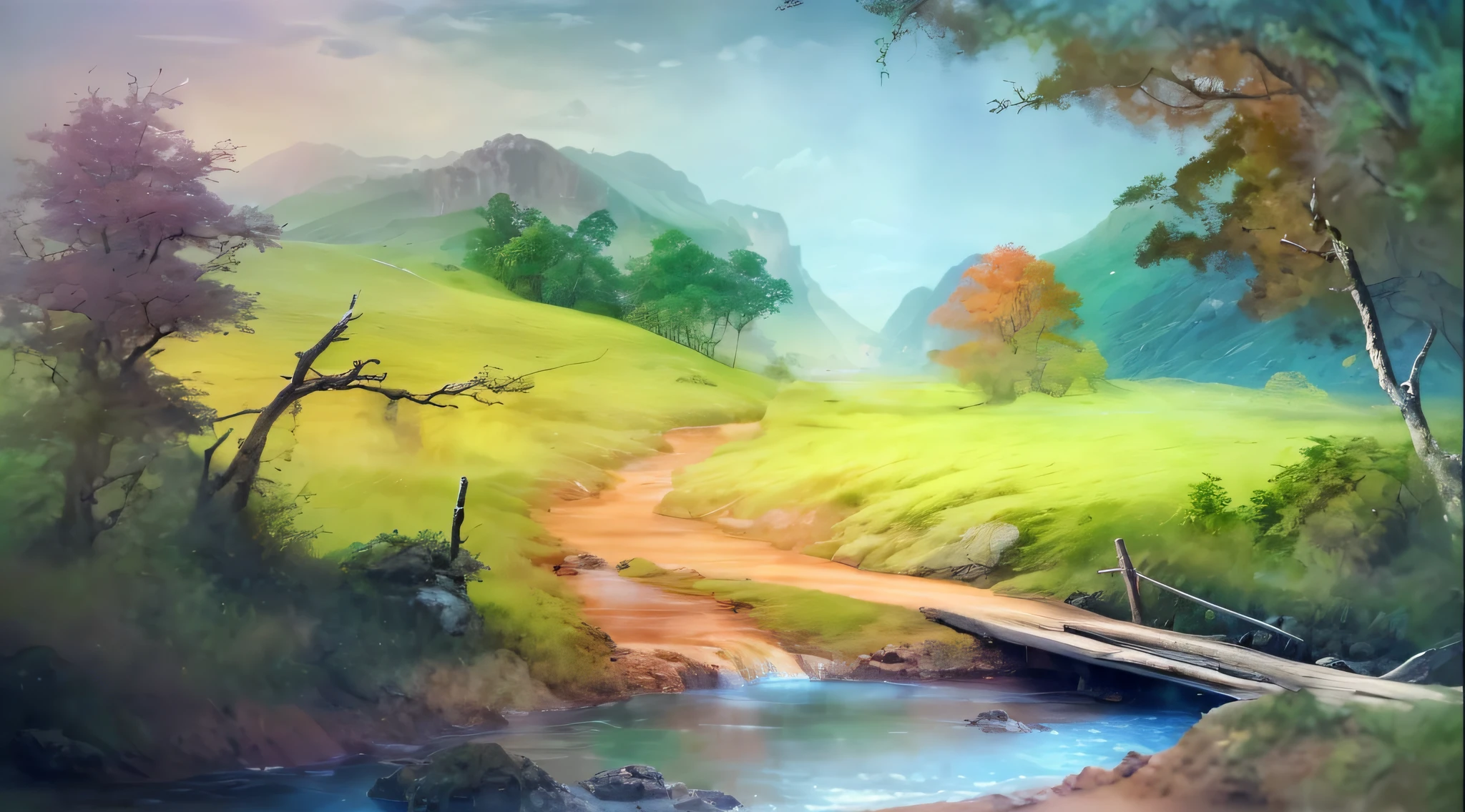 landscape,water,(extremely detailed CG unity 8k wallpaper), most beautiful artwork in the world,professional majestic oil painting,intricate, High Detail, Sharp focus, dramatic, photorealistic painting art