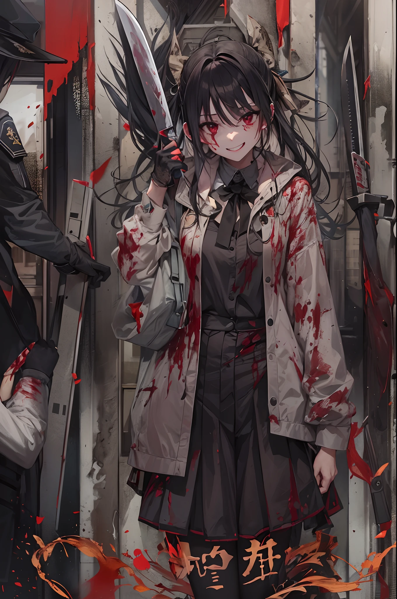 Knives、Come with a psychopath smile,Targeting stalkers、In residential areas、Slash with bloody and lively movements、With blood splashes