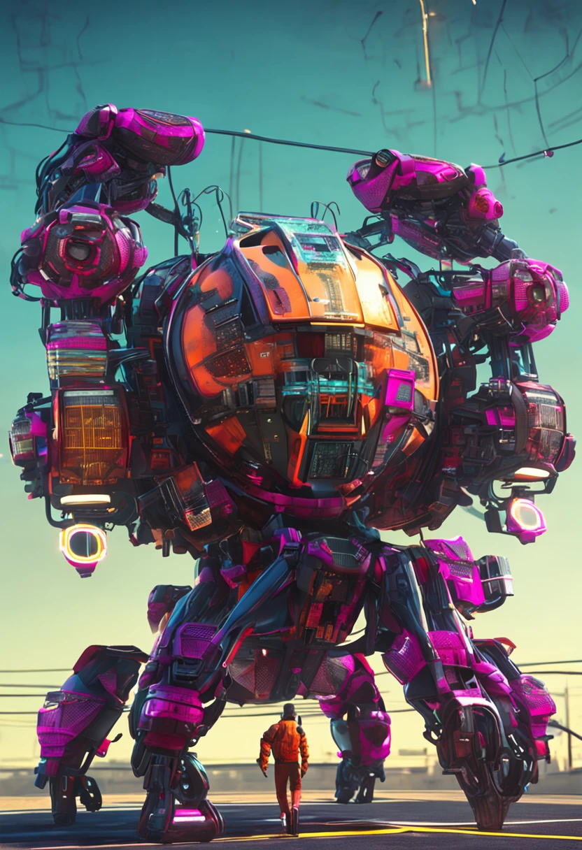 ((Best Quality)), ((Masterpiece)), (Very Detailed:1.3), 3D, Shitu-mecha, Beautiful cyberpunk woman with her pink mech in the ruins of a city in the forgotten war, Ancient technology, HDR (High Dynamic Range), ray tracing, NVIDIA RTX, super resolution, unreal 5, subsurface scattering, PBR texture, post-processing, anisotropic filtering, depth of field, maximum sharpness and sharpness, multi-layer texture, albedo and highlight maps, surface shading, Accurate simulation of light-material interactions, perfect proportions, octane rendering, duotone lighting, low ISO, white balance, rule of thirds, wide aperture, 8K RAW, efficient sub-pixels, subpixel convolution, luminescent particles, light scattering, Tyndall effect