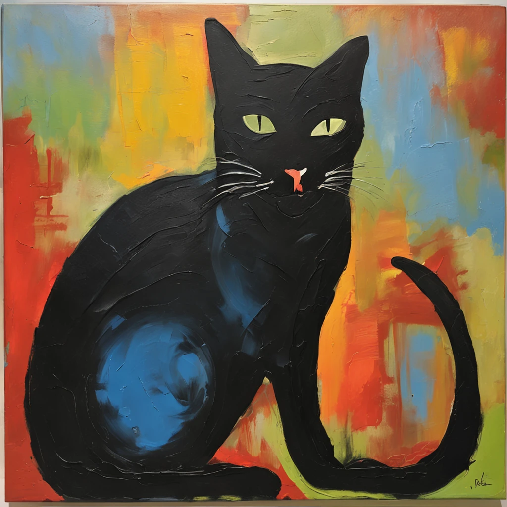 Black cat shadow, blue cat eyes, big moon