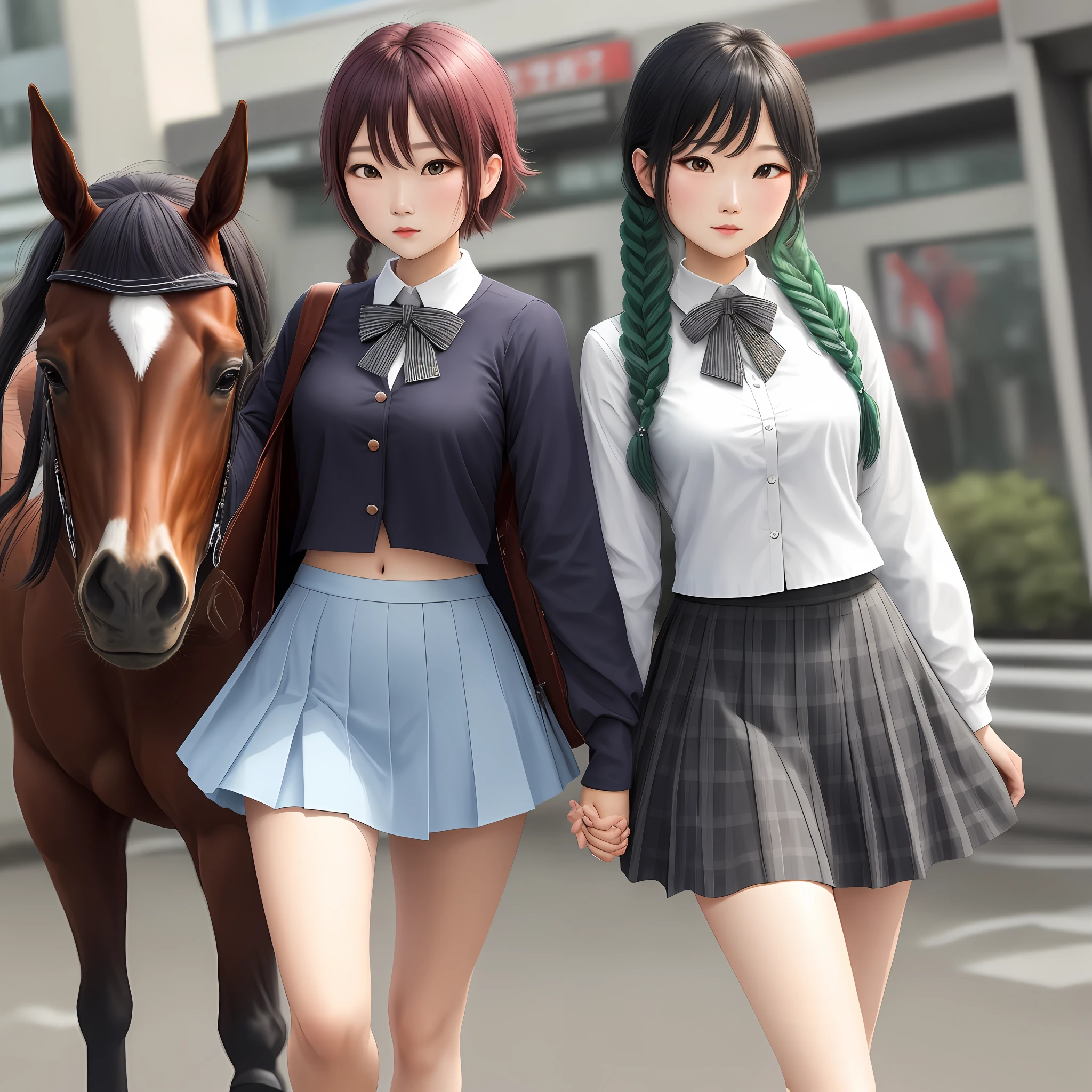 Super short JK skirt，Kizi，dual horsetail，Raised sexy，plumw