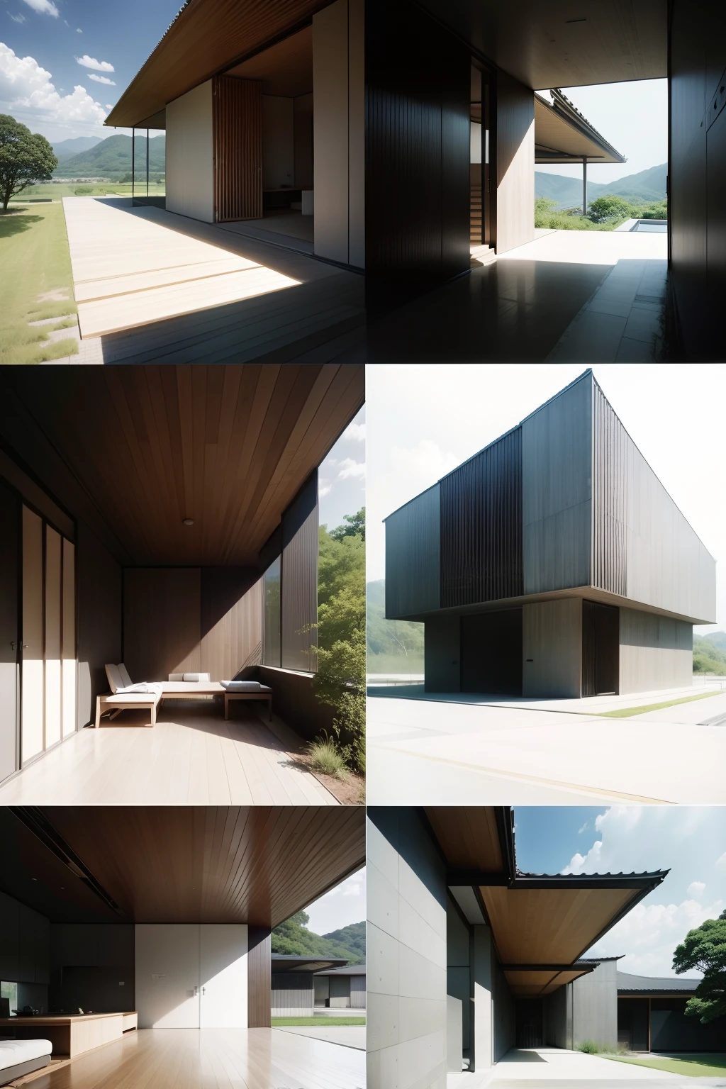 mood board architecture inspire by tadao ando style
