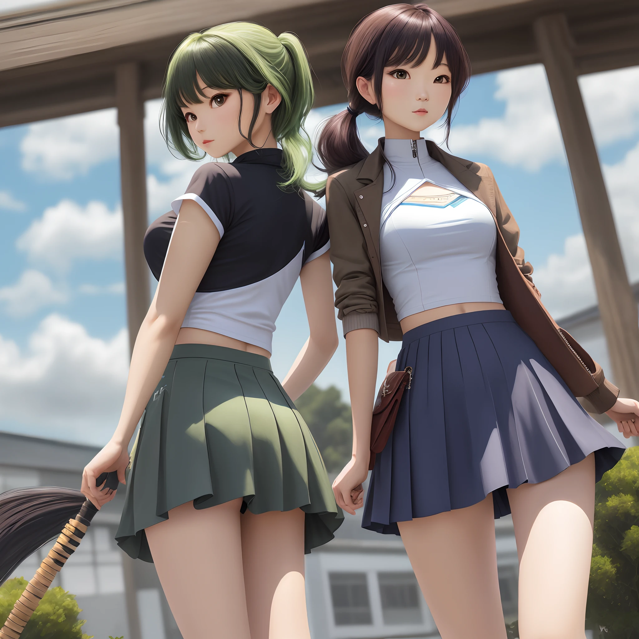 Super short JK skirt，Kizi，dual horsetail，Raised sexy，plumw