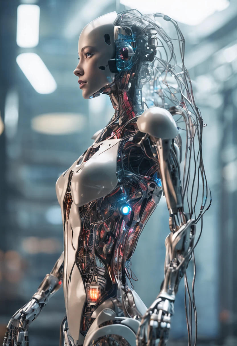 ((from side)), the ghost of the human spirit seeping from the heart of a robotic cyborg woman, holograms, transparent, machine parts, wires, circuitry, ADDBASE
((from side)), torso of a cybernetic robotic cyborg woman, a ghost emerging from her heart, eyes agape, terrified, porcelain metal skin, ADDROW
((from side)) legs of a cybernetic robotic cyborg woman, boots, (heels), holograms, machine parts, wires, circuitry, holographic, fractal, (Ascii Art:1.3),