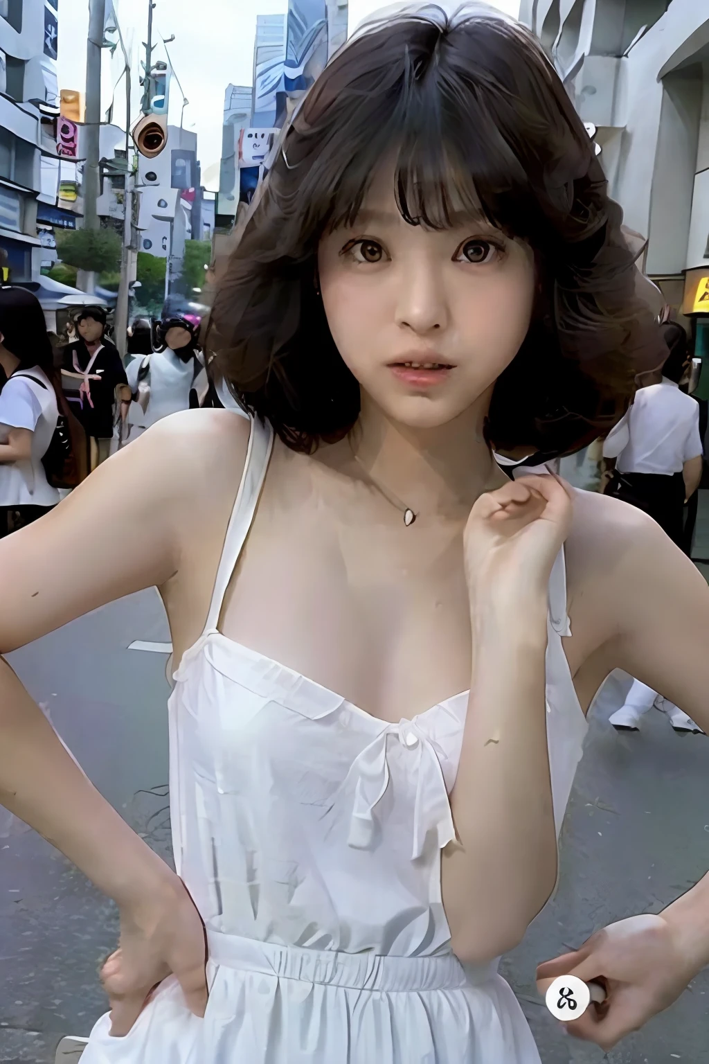 Japan Beauty、Standing of the whole body、独奏、realisitic、:1.6、(masterpiece、Clean person、Girl with naked whole body)、detailed skin textures、exquisite and detailed face、masterpiece、鎖骨、Slim waist、slim figure、Depiction of areola and nipple、Depiction of streaks and pubic area。Luxury hotel background