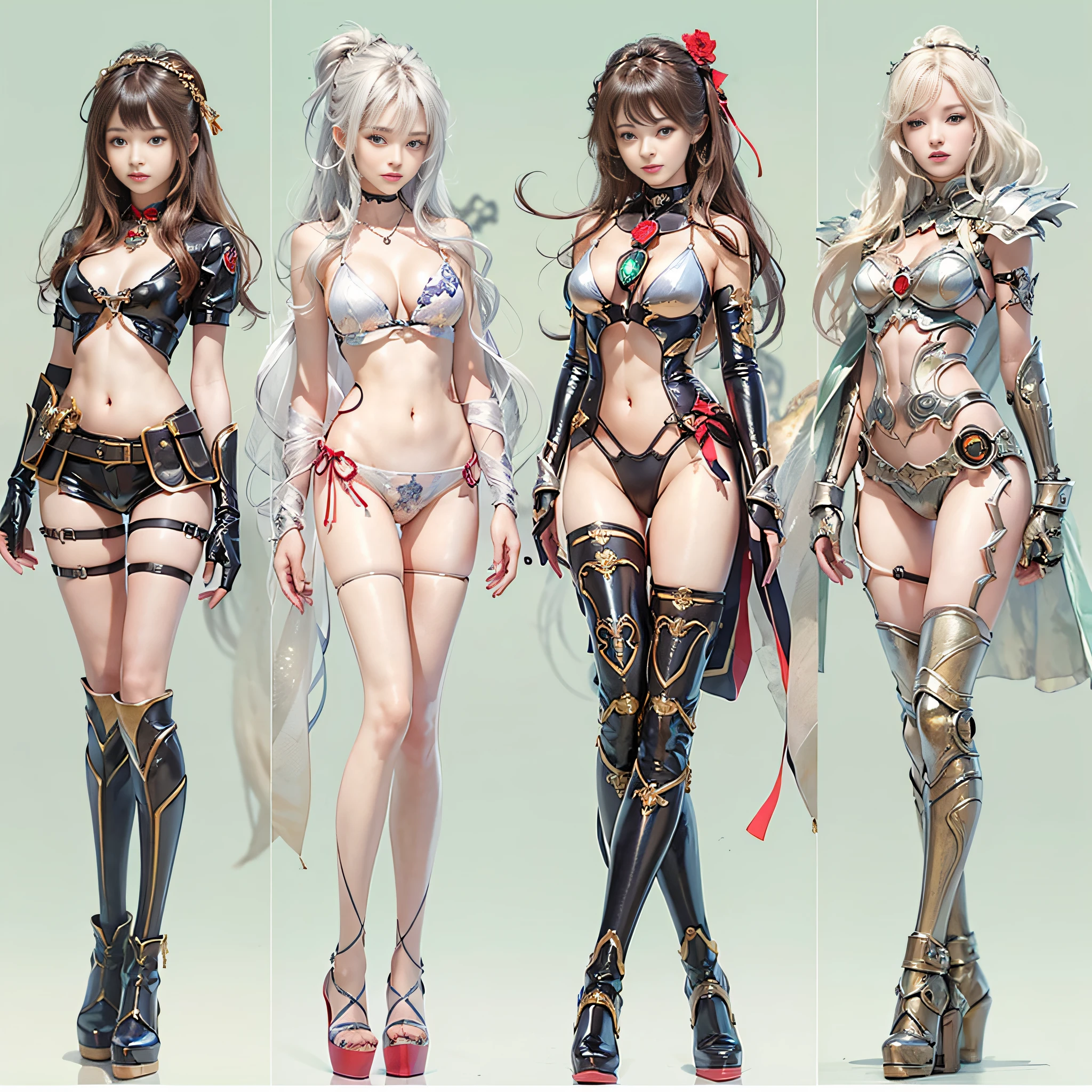 ((masterpiece:1.4)、(top-quality:1.4)、(reallistic:1.7))、Two pairs of sexy female space federal police、Yuri and Kay's sexy duo、Super sexy daughter、Super beautiful girl、2girls:1.4、Transparent clothing、Sexy costumes、Glossy luxury latex、Luxury Latex Bodysuit、By Luis Royo、age19、Super Ultra Ultra Bikini、Outstanding style、(Two legs are drawn correctly:1.7)、(Two arms are drawn correctly:1.7)、The limbs are anatomically correctly drawn:1.7、Slender Abs、(beauty legs:1.4)、beautiful countenance、kawaii faces、Beautiful udder、Beautiful ass、A detailed eye、beautidful eyes、Raw photo、red-lips、Red boots、a choker、a necklace、耳Nipple Ring、Fantasy of an ancient city、Ancient City Palace
