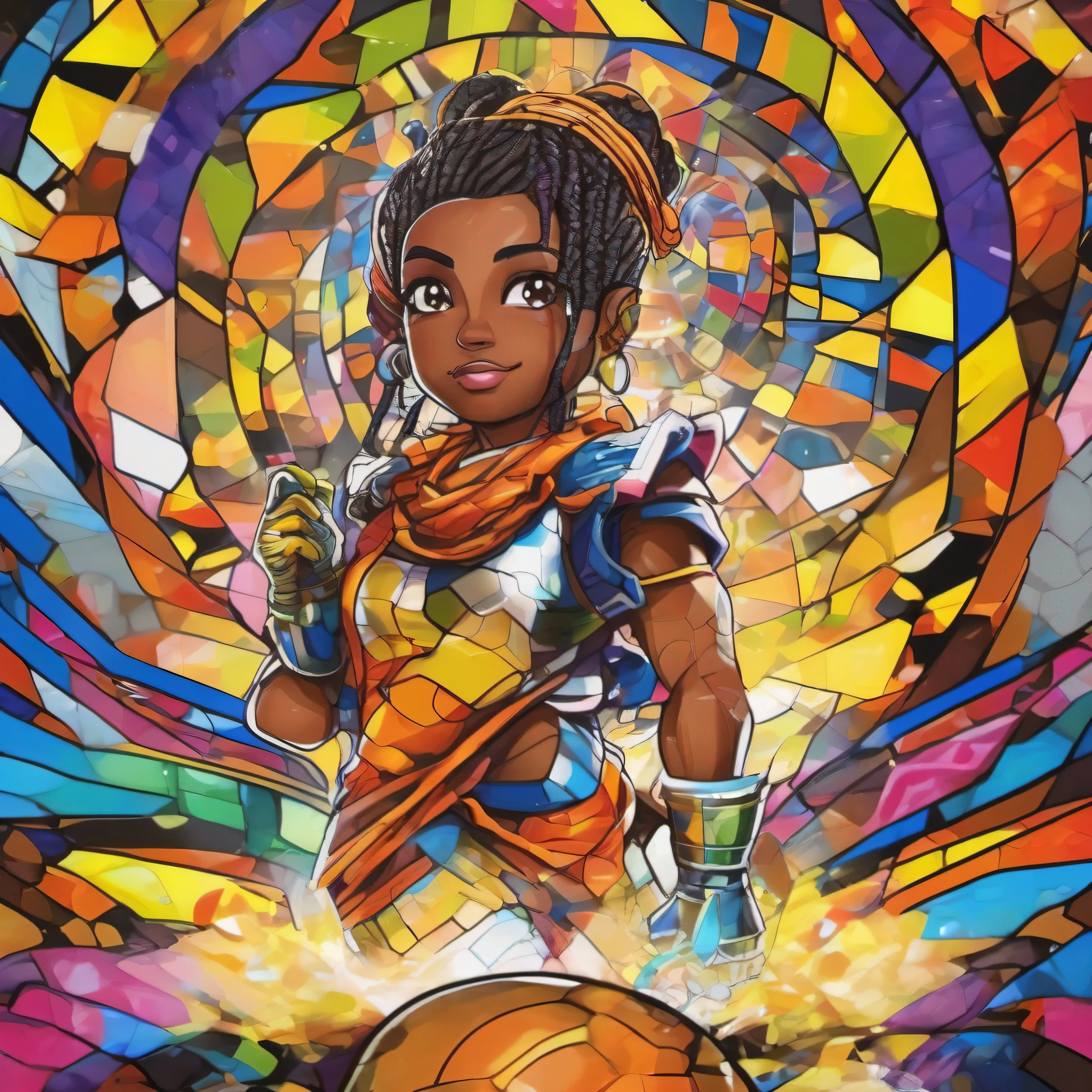 Dragon Ball Z, reelmech, Eduardo Kobra ,Romero Brito,The Filling Twins ,geometric wall ,keflass,vibrant colors and dynamic lines, art, Chibi,Yang08k, beautiful, Coloring ,(dark white aura:1.2,Primary works, superior quality) ,(her distinctive appearance and personality shining through: 1.1) best quality,(a snapshot capturing the ethereal allure of the black woman 1.1)),Official Art, Beautiful and Aesthetic, 512k,keflass,Dragon Ball Z,multidimensional geometric wall ,PORTRAIT , vibrant colors and dynamic lines reminiscent of manga, artwork, Chibi, Yang08k, beautiful, Coloring, mixed colors, top quality, (pastel color background 1.1) (glow around character, 1.1)), Official art, Beautiful and Aesthetics, 512k, Juavatar.