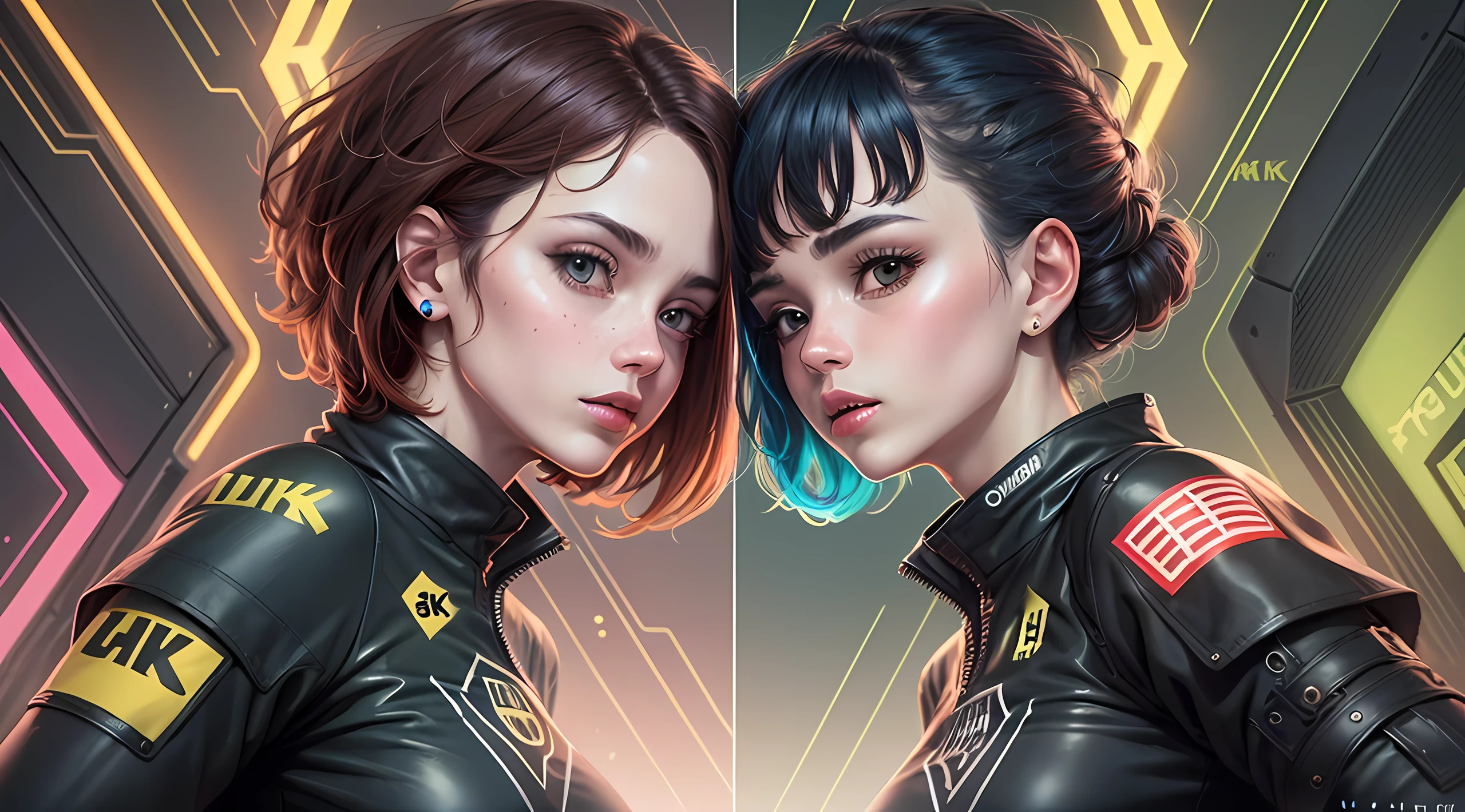 Symmetrical digital design, com linhas curvadas, Bright colored illustration, amarelo, portanto, Branco, com efeitos de raios de flash, linhas neon, (UHD, 8k:1.5), estilo cyberpunk.