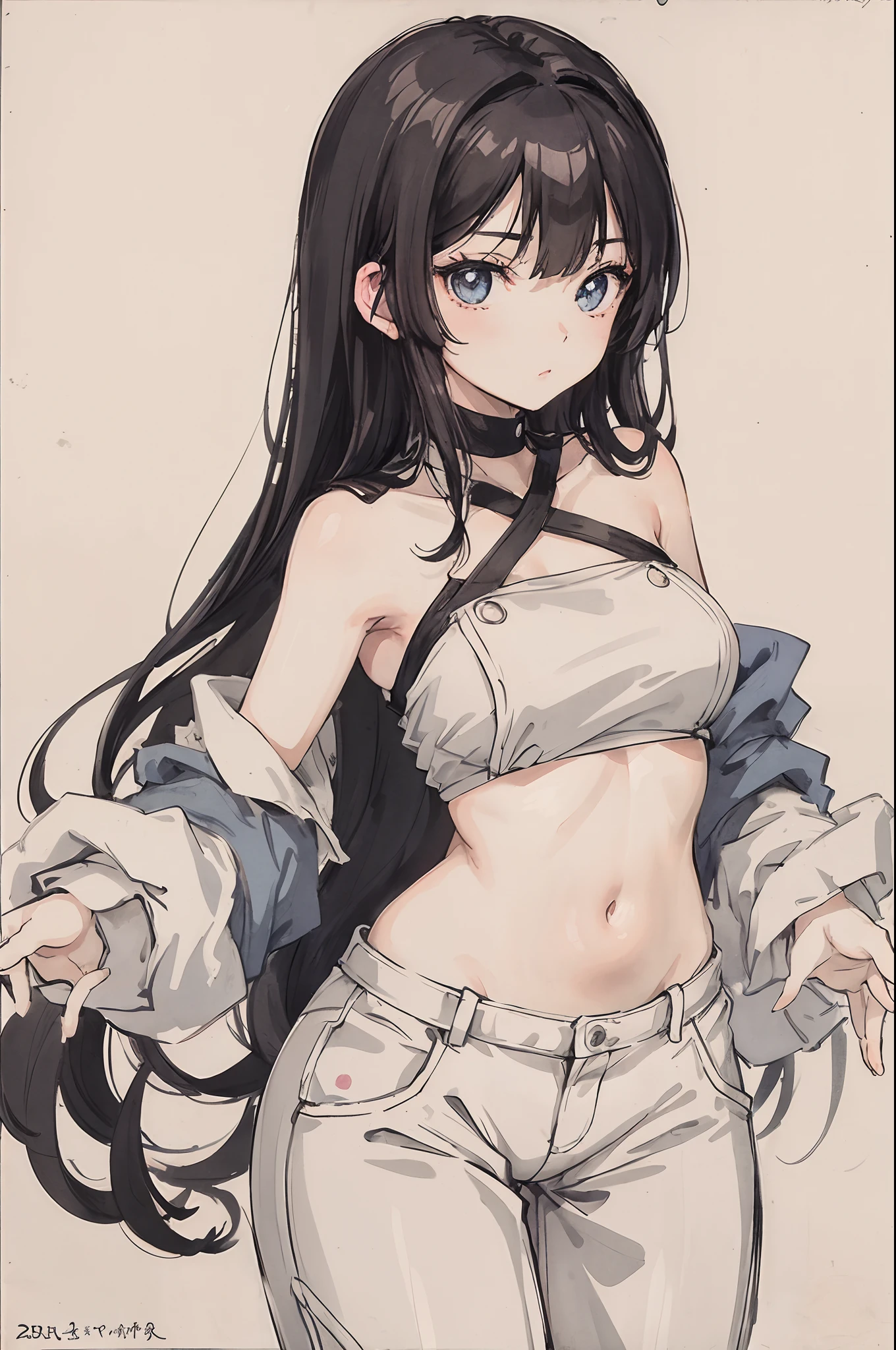 best quality, amazing quality, very aesthetic, absurdres, (1girl, aris (blue archive), blue archive, blue eyes, black hair, small breasts), (realistic face:0.9),(unzipped pants, loose pants, exposed crotch, bandaid crotch, topless, bandaid breasts), (grin, blush, thigh:1.3), (cowboy shot), (glowing eyes), (half closed eyes:0.9), (saliva trail), (official art:1.3), (pool), expressive eyes, perfect face, 4k, extremely detailed anime illustration, extremely detailed eyes, perfect anatomy, light rays, extremely delicate body, smooth skin, (simple background:1.5), clear eyes, beautiful face, small breasts,(anime style:1.7), (Warm Light:1.5), (highres:2),
