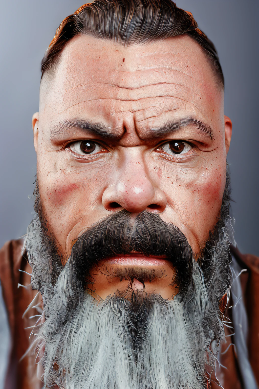 "dwarf with orangebrown braided beard, short, rough, armor focus on face, still, photograph, digital painting, highly realistic, details, trending on artstation, masterpiece, fantasy, medieval"