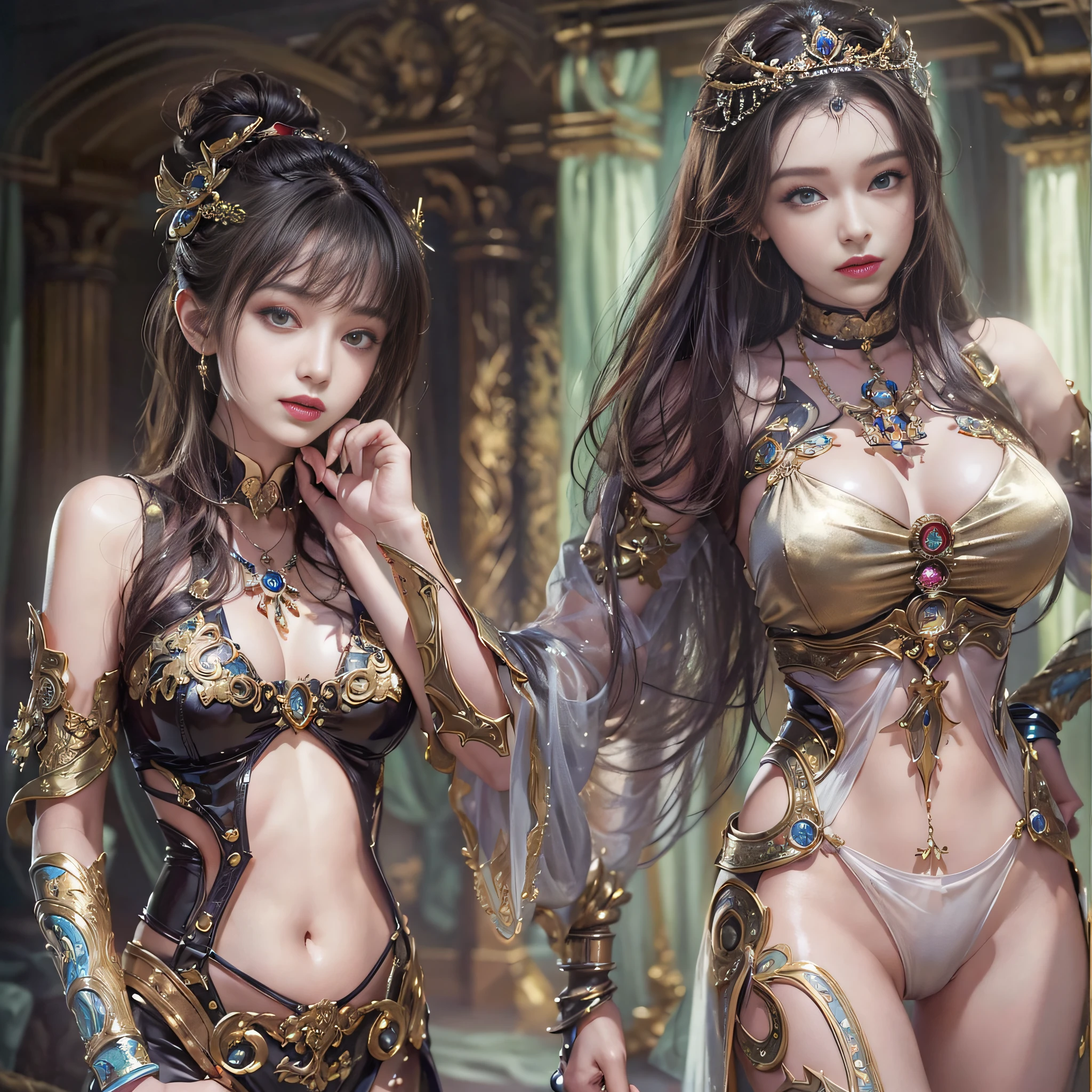 ((masterpiece:1.4)、(top-quality:1.4)、(reallistic:1.7))、Queen of Mars Dejah Solis、Super sexy daughter、Super beautiful girl、1girl in:1.4、Sexy clothes that are see-through inside、Brilliant costumes、Glossy luxury latex、Luxury Latex Bodysuit、By Luis Royo、age19、Super Ultra Ultra Bikini、Outstanding style、(Two legs are drawn correctly:1.7)、(Two arms are drawn correctly:1.7)、Limbs are anatomically correctly drawn:1.7、Slender Abs、(beauty legs:1.4)、beautiful countenance、kawaii faces、Beautiful udder、Beautiful ass、A detailed eye、beautidful eyes、Raw photo、red-lips、Red high heels、tiarra、a choker、a necklace、耳Nipple Ring、Fantasy of an ancient city、Palace Audience Room