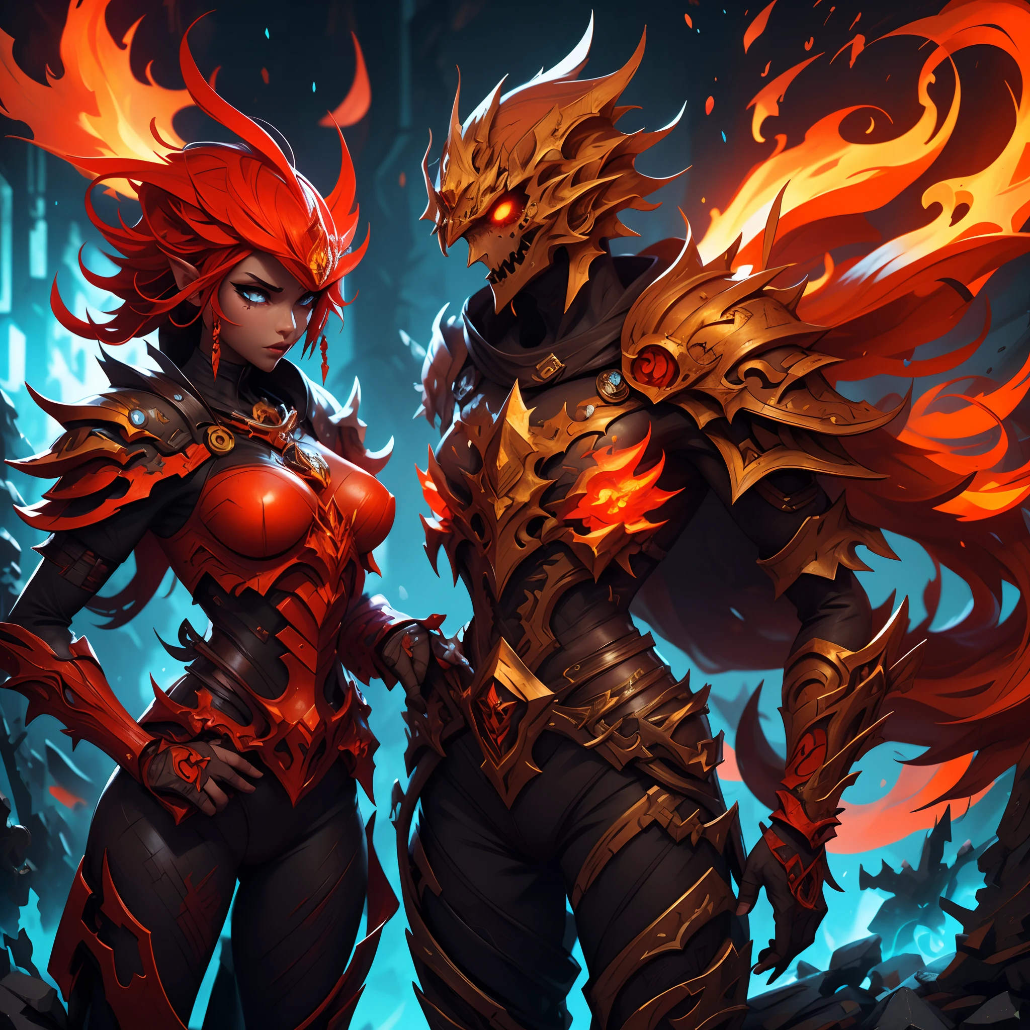 black, dark rocks, darkness, bright blue, bright blue flames, shards of rocks