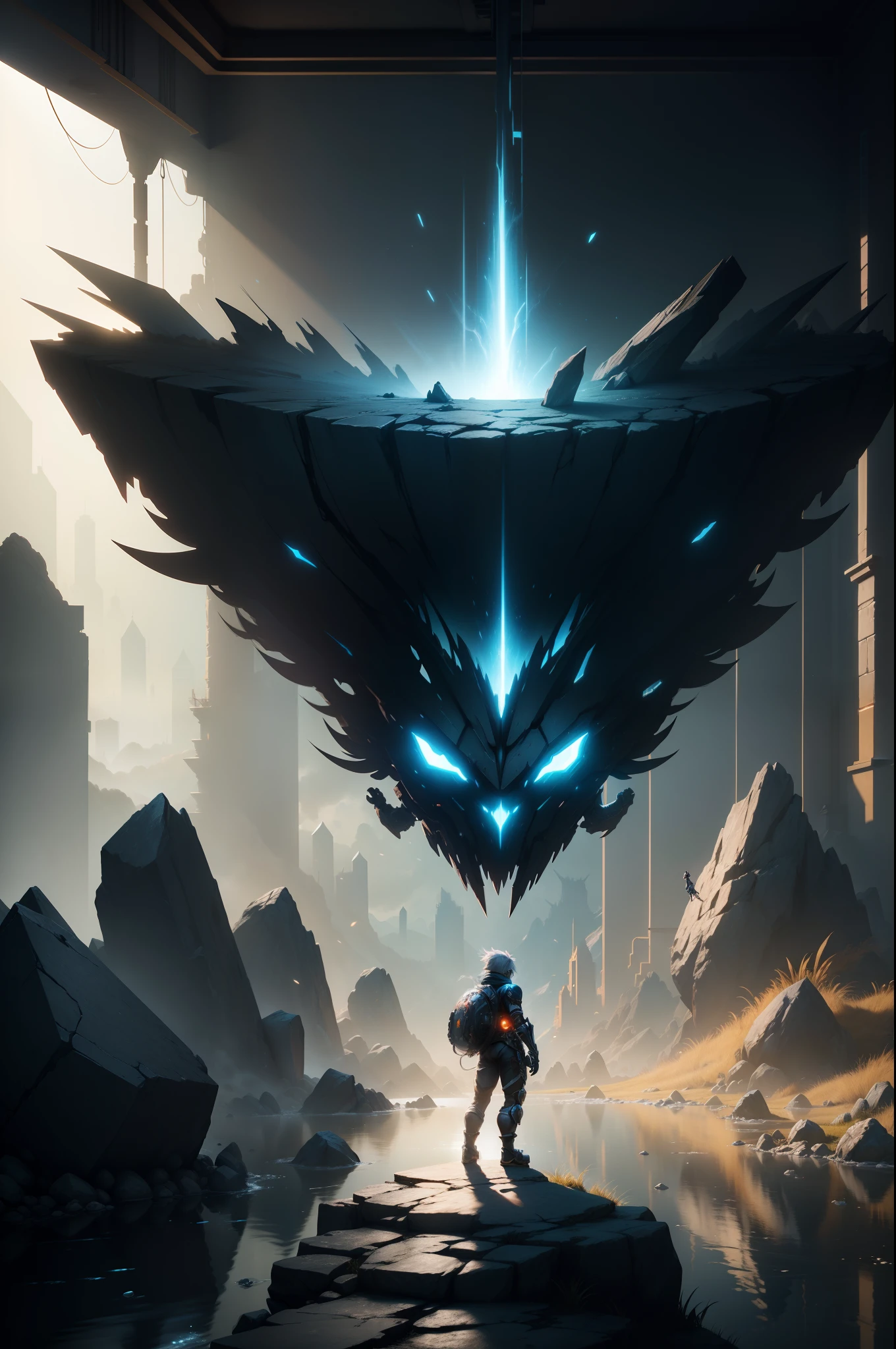 A 2D platformer,unreal-engine,The character is in the highlight position,Volumetric light effect。