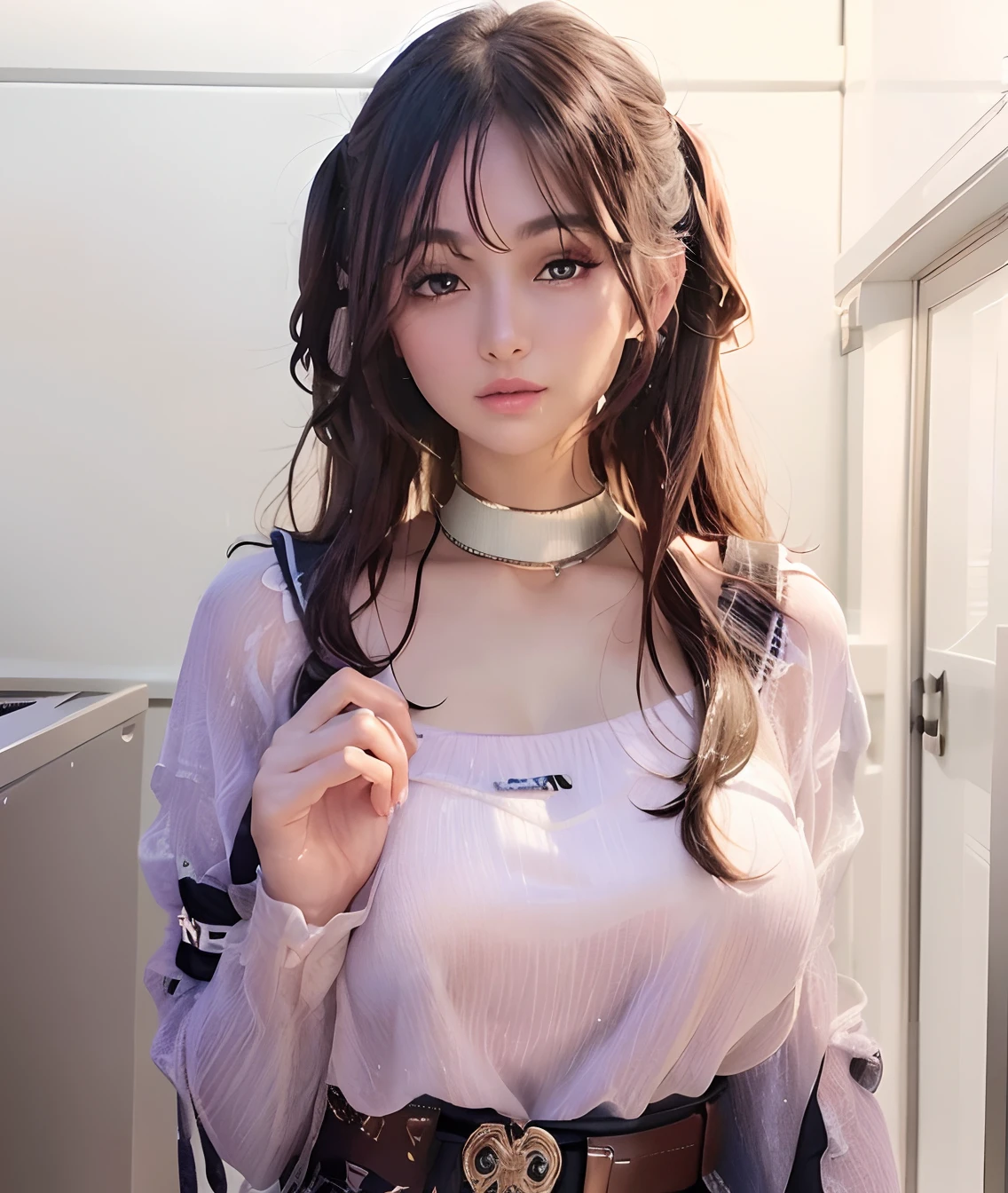(Sexy black lingerie:1.2),((Black Hair:1.5)),(evil grin:1.2),((((pink eyes:1.5))))、Ultra-high resolution、(((Blunt bangs, Princess Van))), (((Very heavy,Voluminous bangs:1.1))),(((very length, Very heavy,Very voluminous side locks:1.1))),, Princess Cut, Straight bangs hairstyle, Round face with Blunt bangs, length, Glossless hair、The bangs are cut straight,(masterpiece, Highest quality:1.5), (ultra detailed 8k cg:1.4), (hyperRealistic:1.25), (PhotoRealistic:1.25), (Realistic:1.4), Cowboy Shot,(Smile 1.3), Beautiful Japanese Girl, 12 years old, Supermodel, Japanese Idols, (Big Breasts:1.5), Sweat、Accentuate your cleavage、、(Close-up image of face:1.5)、((Real person:1.5))、Perfect balance