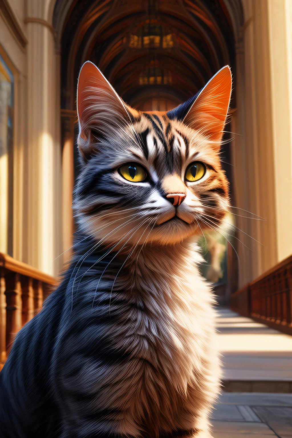(cat) ,masterpiece, best quality, photorealistic, hyperrealistic, ultradetailed, detailed background, photo background, digital drawing (artwork),