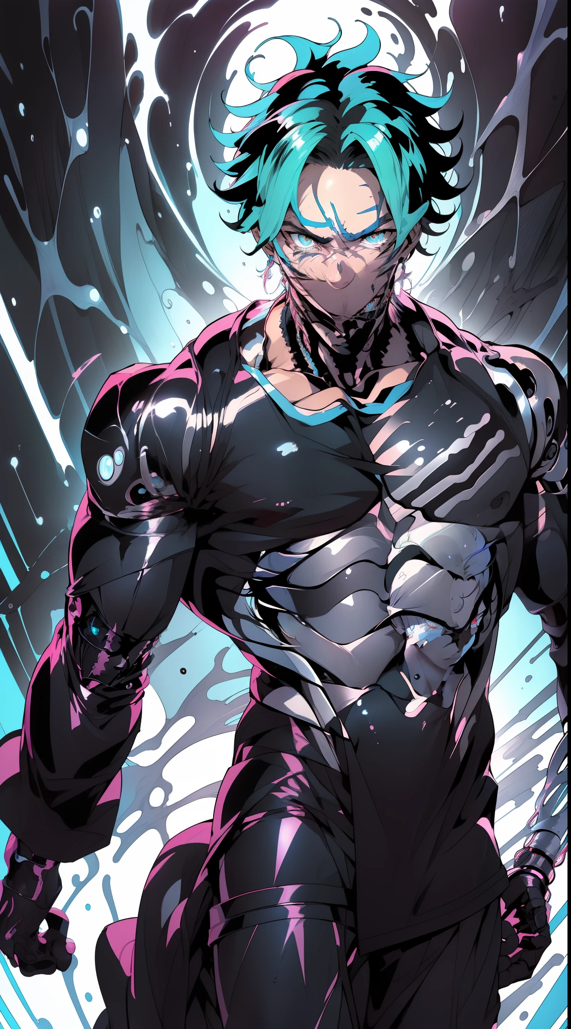 (anime) . Male ((((Terminator)))) . (Masterpiece: 1.8), (64k quality), (final fantasy artwork concept), detailed (manga eyes + hair + clothes + body + face + colors + shoulders + eyes (globular + transparent + liquid) + (sharper drawings) + (shiny jewelry) + (clothes folds) + (rounded eyes) + (consistent clothes) + (clothing features) + (eyes line), better (colorful + (coarser line) + (black line) + finishing . [Drawing] (Anime (Manga (Comics))) + (Coarse Line: 1.8) + (Black Line: 1.8) + (Color: 1.8) + (Clean: 1.8) + (Contrast: 1.8) + (Black Outline: 1.8) + (adjusted colors: 1.8) + (shadow set: 1.8) + (manga eyes: 1.8), ((made homogeneous: 1.3))