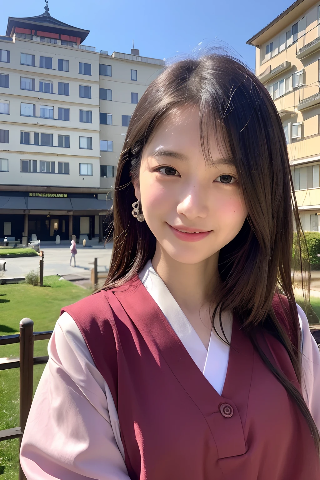 (extra detailed body、extra detailed face、best qualtiy:1.2)、femele、looking at the viewers、(花魁、sixteen years old、A slight smil)、(Luxury inn in Japan in the background:1.4)