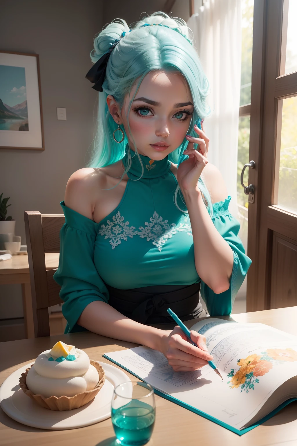 Desenhe um emblema que simbolize a marca "Pintando Detalhes". Embody a modern aesthetic with a color palette featuring pastel shades of blue, verde e laranja. Destaque a arte artesanal, pinceladas e detalhes de tinta meticulosos em um molde de silicone.
Palavras-chave: Arte Artesanal, modern aesthetic, Pinceladas, Detalhes de Tinta Meticulosos, Tons Pasteis, Molde de Silicone.