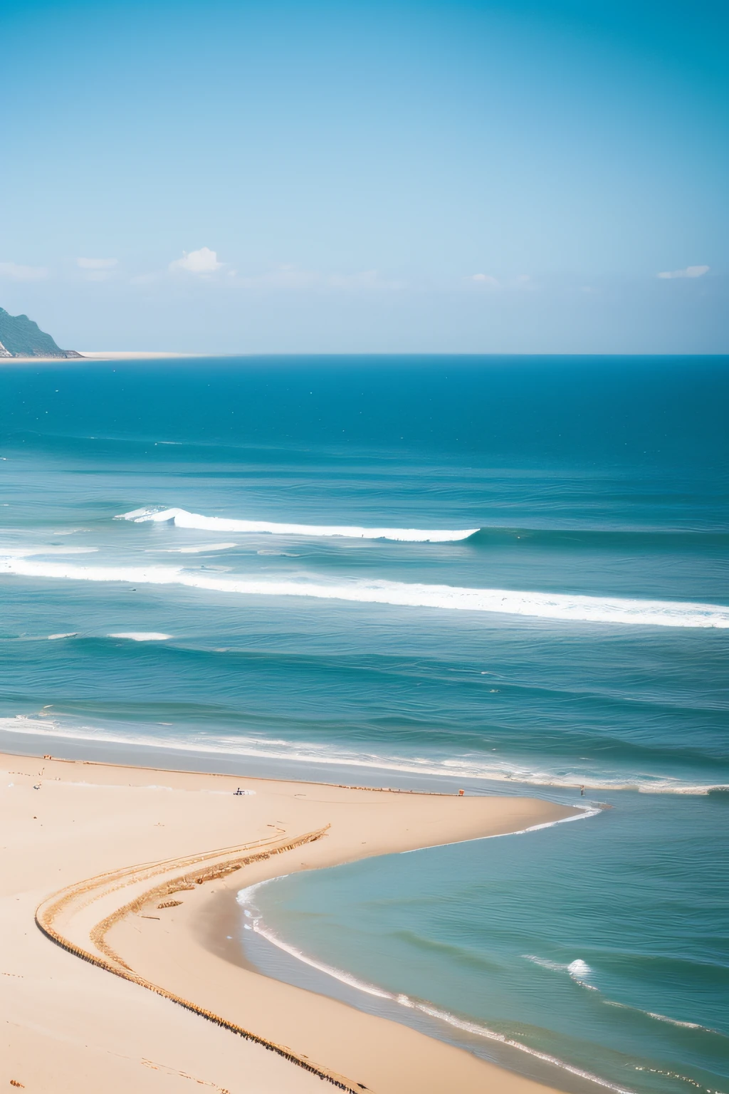 (high-level image quality,8k,masterpiece、hightquality),((shores、sand beach、夏天))、(((Spiritual Sea World)))、