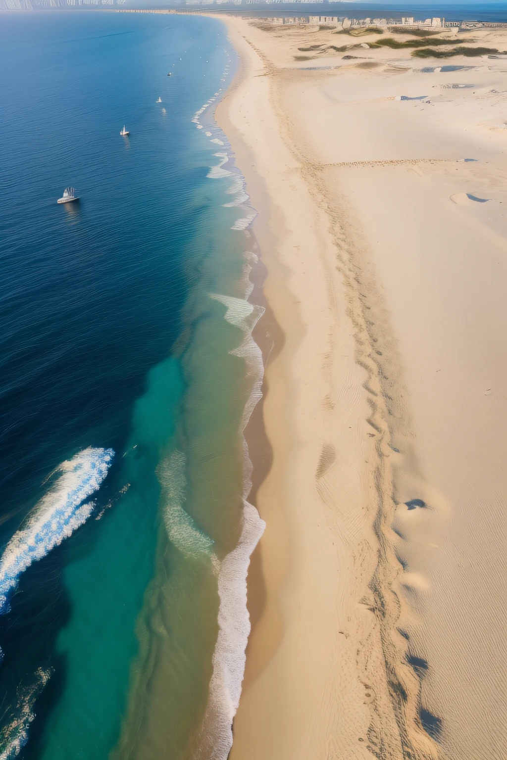 (high-level image quality,8k,masterpiece、hightquality),((shores、sand beach、夏天))、(((Spiritual Sea World)))、