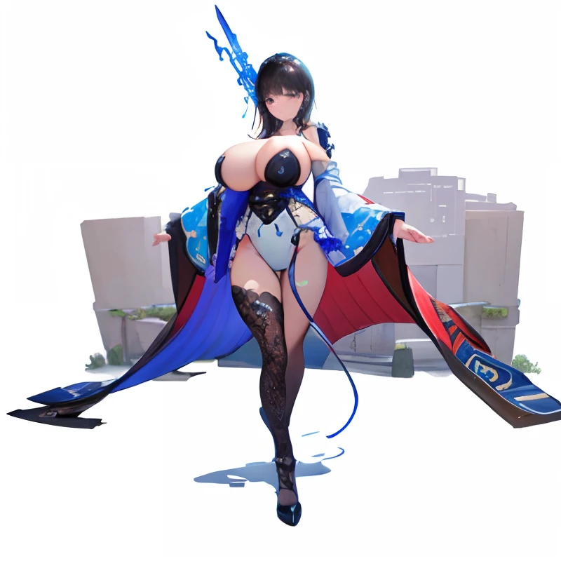 masterpiece, top-quality, high_resolution, fine detailed, highly detailed and beautiful, Distinct_image, 1 (girl with), 独奏, (huge-breasted), (tits out),