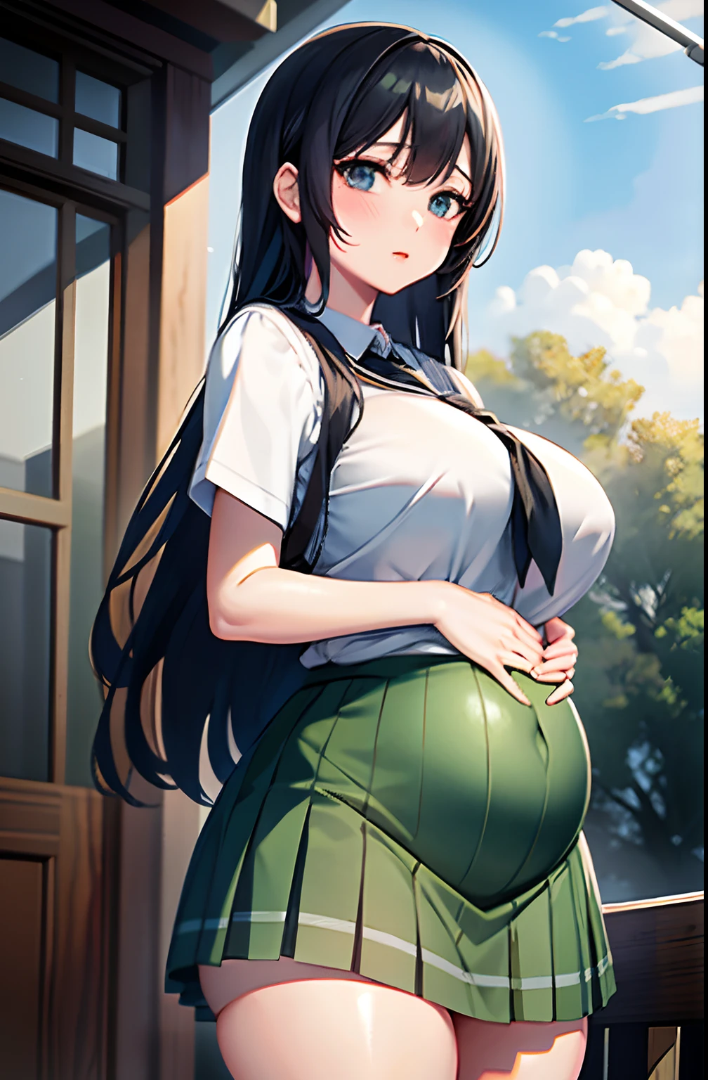 pregnant woman、High school girl in white blouse and green checked skirt、Green Check Skirt、Untie your long black hair、Pinched eyes、long lashes、good style and rather large breasts,、Flipping up white underwear and skirt、Pose with big emphasized、Naughty big、Naughty thighs、Naughty anime style、Beautiful Anime Schoolgirl、surreal high school girl、surreal high school girl、A seductive anime girl、realistic schoolgirl、Big breasts emphasis、Naughty anime style、Naughty thighs、Naughty thighs、smooth anime cg art、Surreal schoolgirl girl、A seductive anime girl、realistic schoolgirl、Smooth Anime CG Art、an anime girl、Beautiful anime schoolgirl、beautiful anime girl、Beautiful charming anime teenage girl、Naughty Anime Style、photorealistic anime girl render、Chest strangled from behind of a beautiful girl、Beautiful girl strangled from behind、