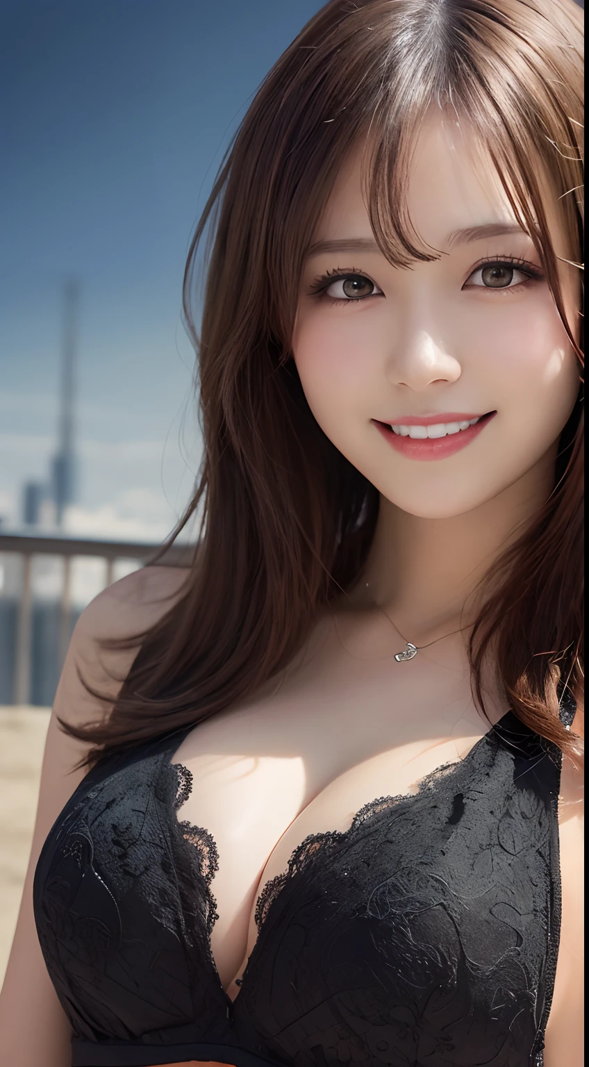 masutepiece, Best Quality, Illustration, Ultra-detailed, finely detail, hight resolution, 8K Wallpaper, Perfect dynamic composition, Beautiful detailed eyes, doress,Medium Hair, mid-chest, Natural Color Lip, Random and sexy poses,Smile,Tower Mansion