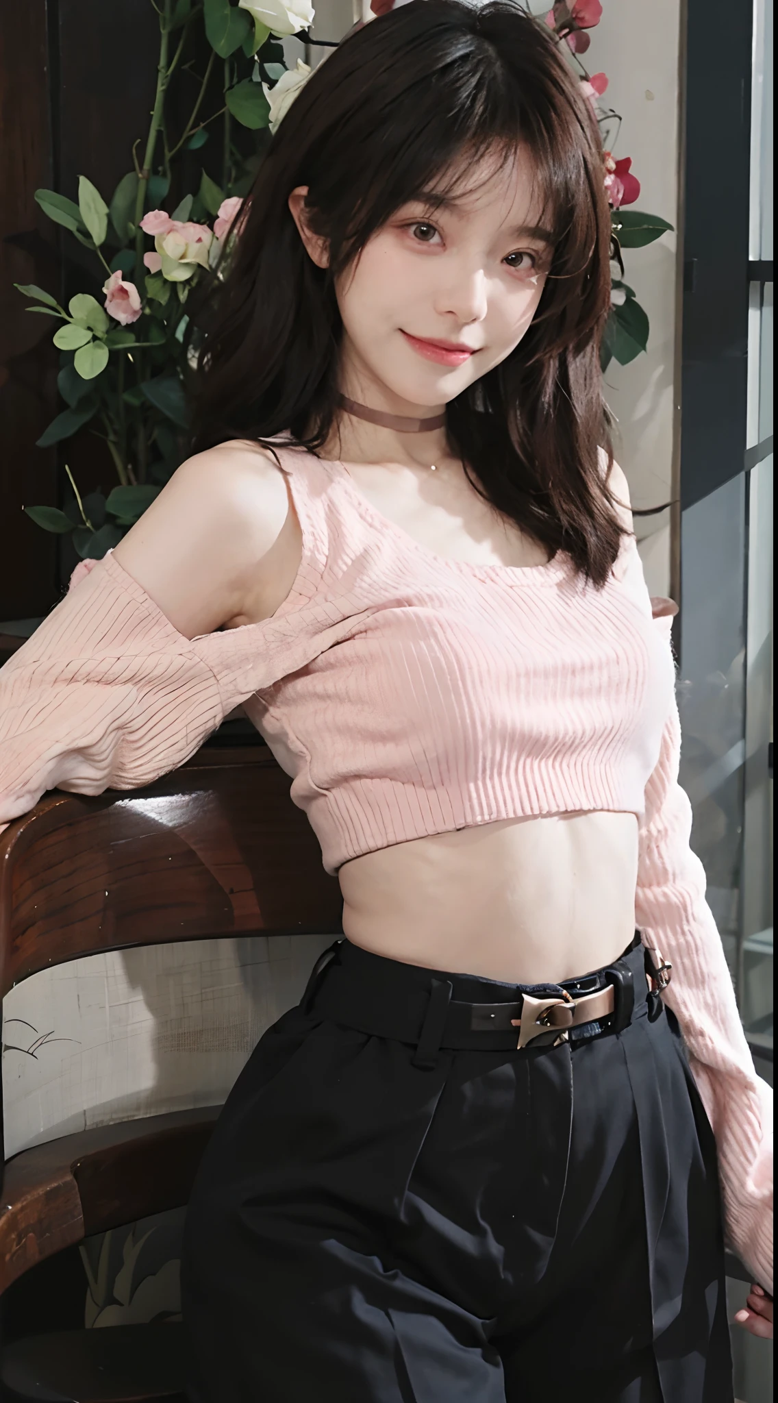 (8k, UHD, best quality, highres, award winning, high quality, high details, super detail, textured skin, anatomically correct, masterpiece, ccurate, retina), Korean beauty,Red wave head,whole body soaking wet,Shower all over the body,Wear a soaked transparent slim vest,Wear transparent shorts on the lower body,bellybutton,Upper body drizzle,Long straight red hair,Korean babes,bare leg,Big white legs,Pink lipstick,The expression is disdainful,bellybutton,The lower body is drizzled with water,Red Eyeshadow,(Very refined and beautiful),Delicate background,(master masterpiece)(maximum quality),(master masterpiece),Epic composition,,8k,Tindal Effect,Meticulous background,Delicate composition,Shower all over the body,wet temptation, (Dark pink gradation background)