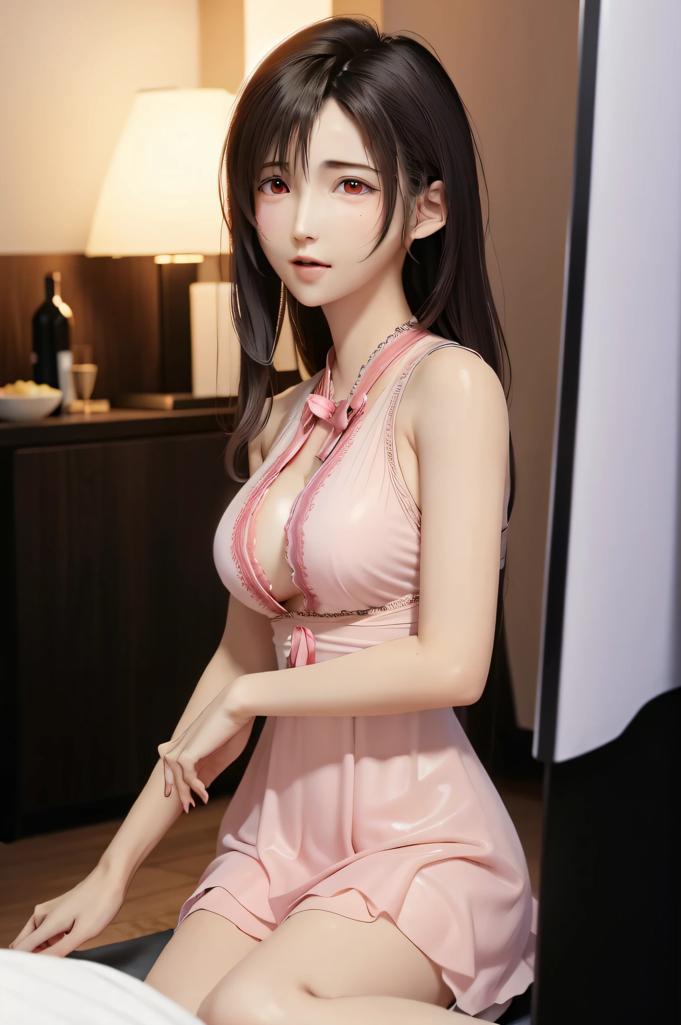 Relax the body，Pale pink dress pajamas