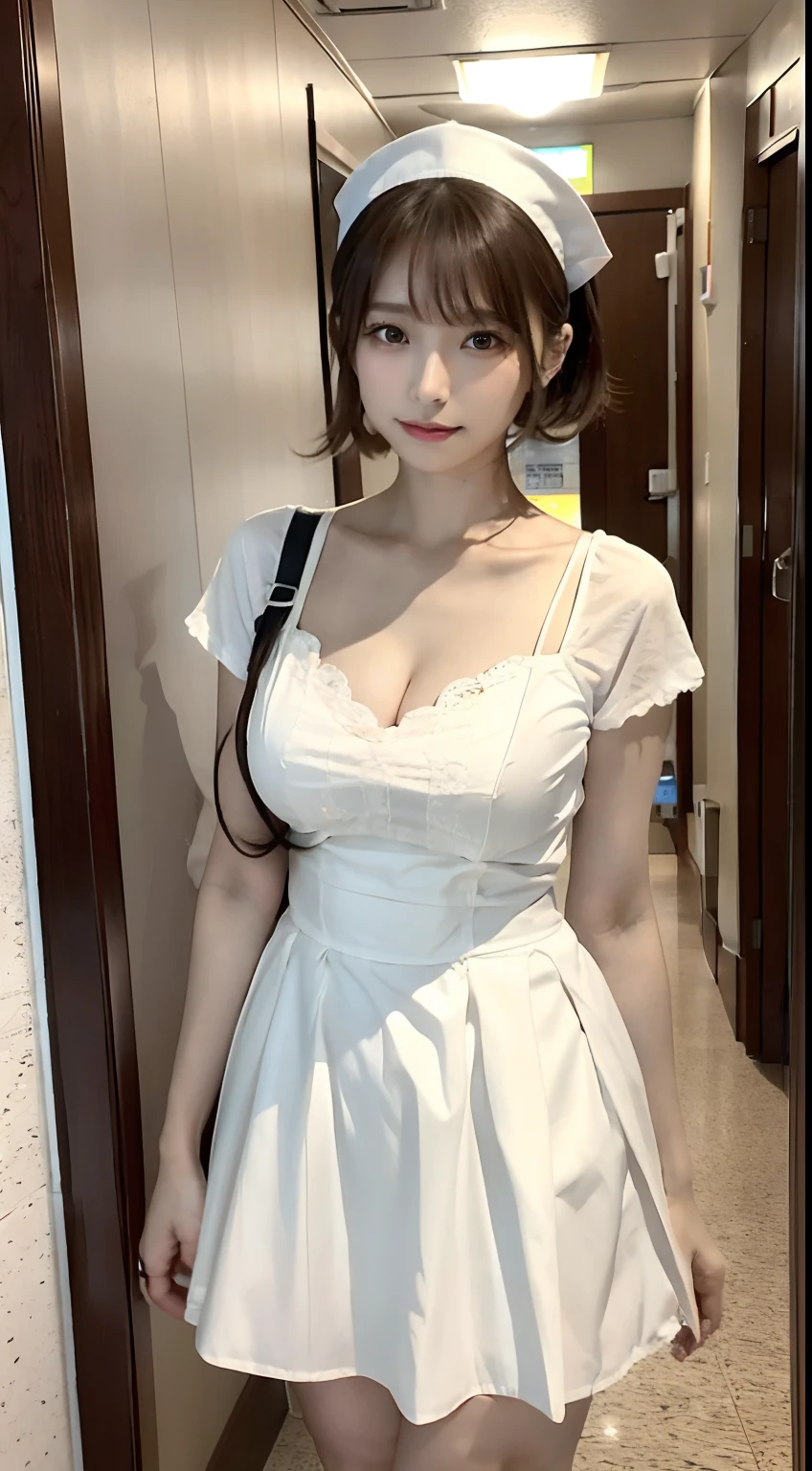 huge tit、g-cup、20yr old、japanes、Wearing a dress、Standing in front of me on a crowded train、I'm looking from above、Hands on chest