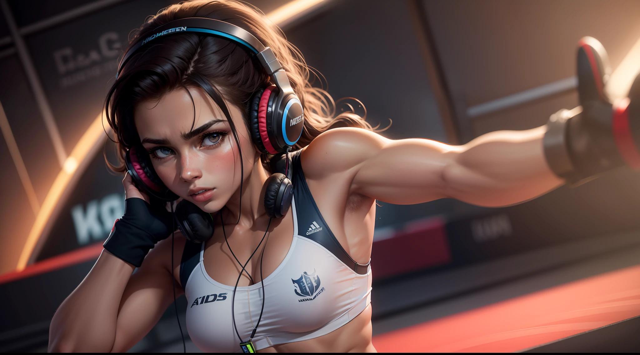 Hoemens ]atletas com headphones 8k