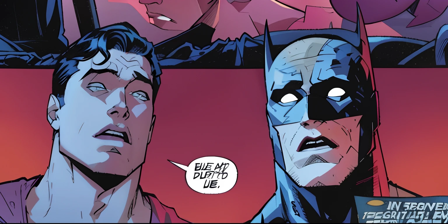 Batman and Superman are talking in a comic book, Nos quadrinhos do Batman, Nos quadrinhos do Batman, jason fabok, jason fabok. Greg GramPos, Lee Bermejo e Darwyn Cooke, um painel de quadrinhos, Neal Adams | Centrado, filho vermelho, Batman como um zumbi, batman beyond, DC Quadrinhos, in the justice league, inspirado em Jim Lee