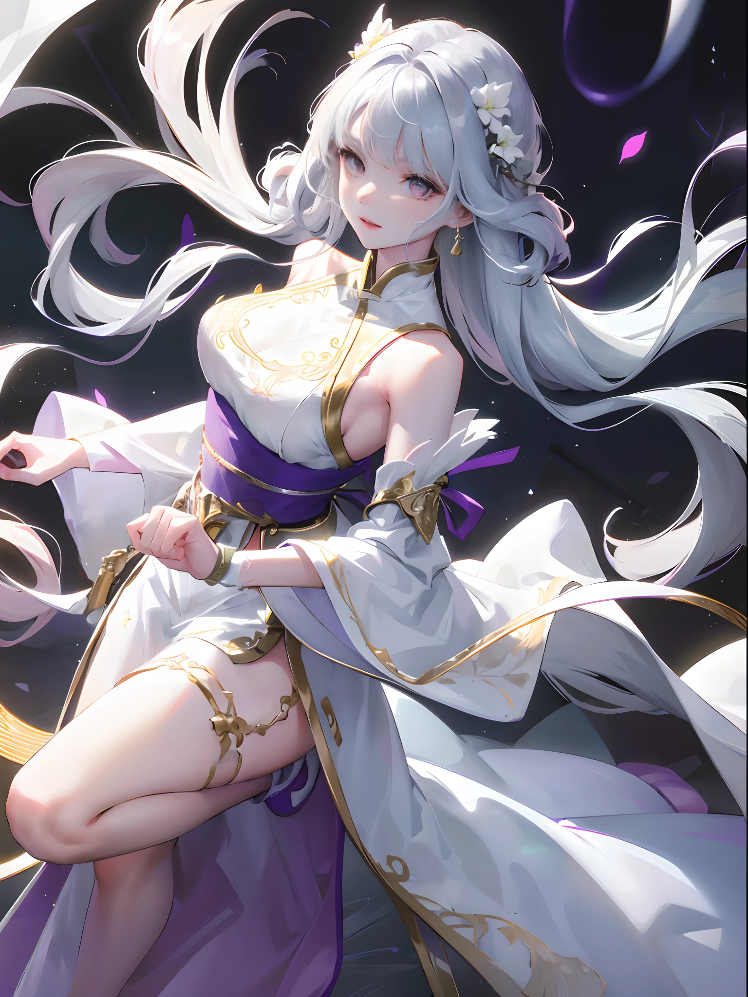 Purple eyes, braids