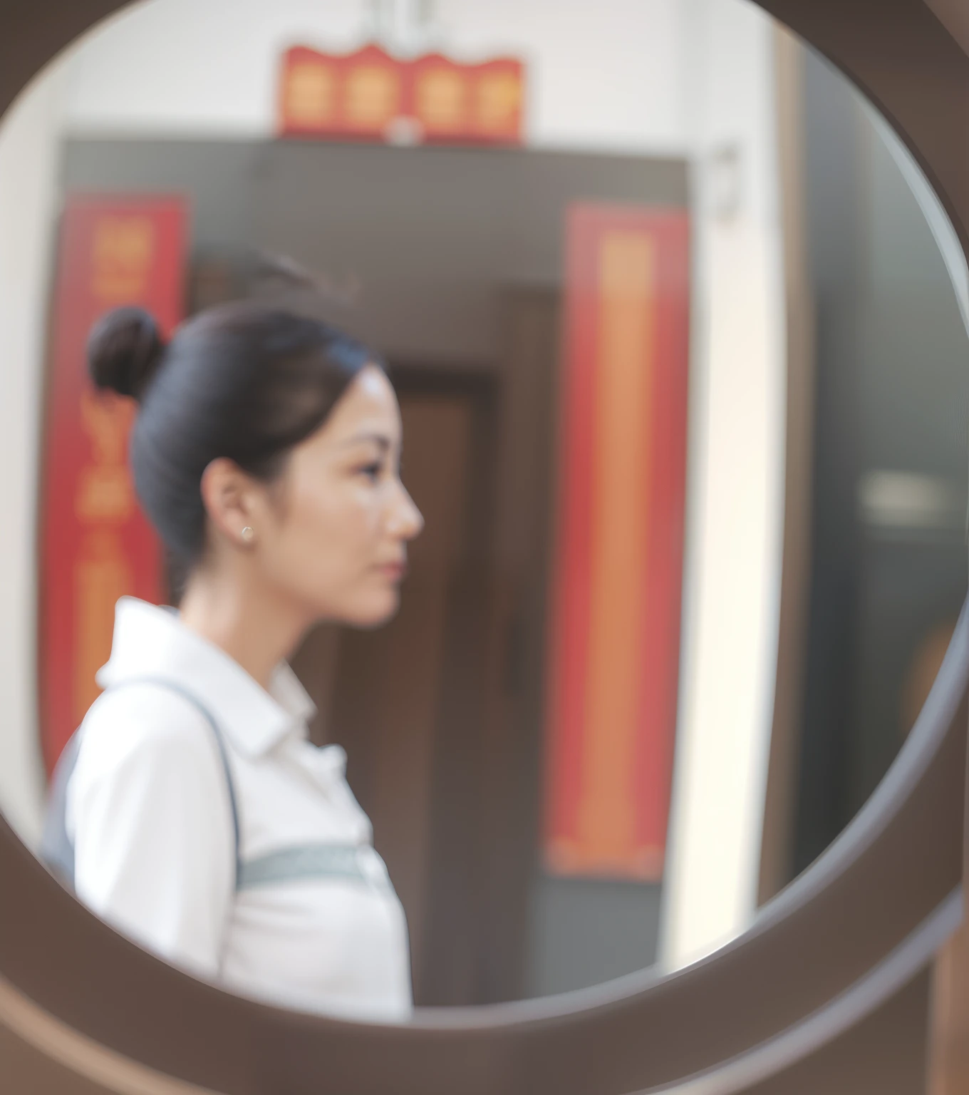 from side mature woman