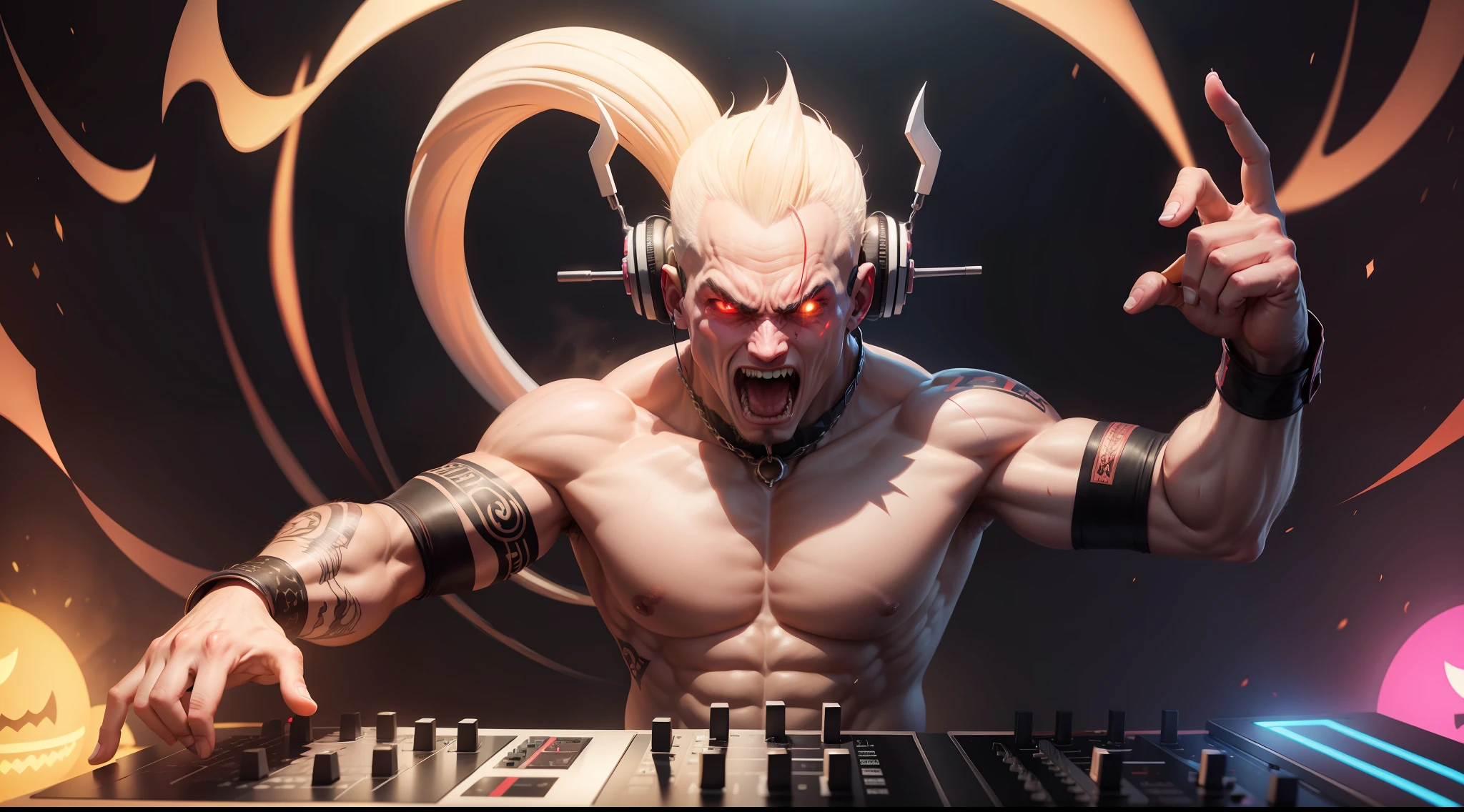 majin boo horripilante em festa dj boate 8k