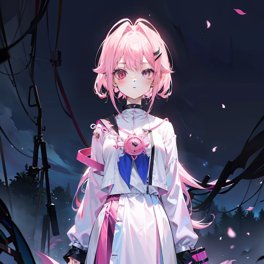 Pink hair,Pink and white clothes,It's the nine-tailed fox girl,It has pink fox ears,It has elements that reflect his identity as a nine-tailed fox