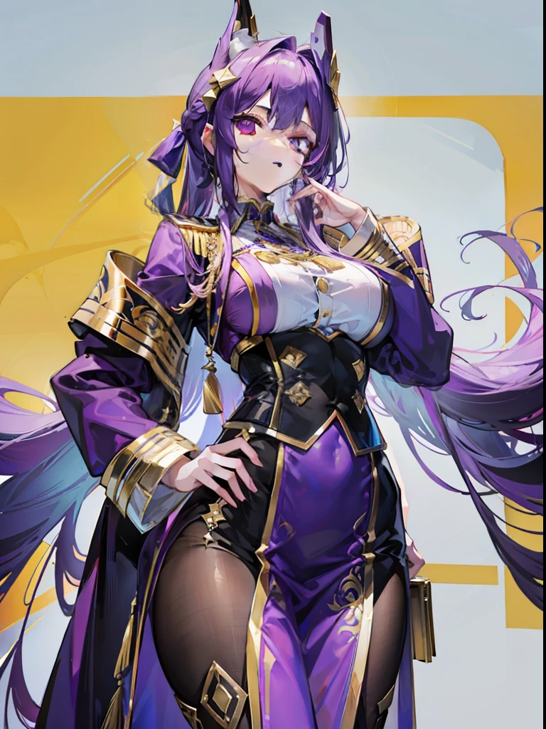 Long hair with a hint of purple glow,Wear a transparent emerald orange pattern cheongsam,The chest is large and full,The head is decorated with turquoise golden yellow,She is a queen-type girl,The sense of oppression and contempt is strong
