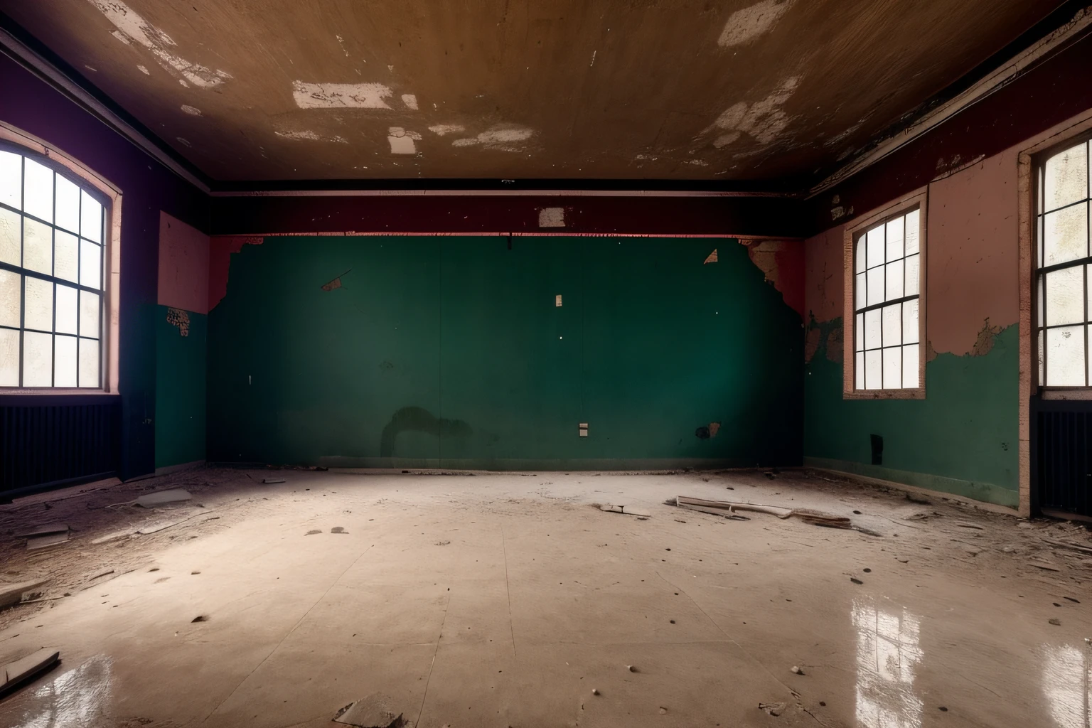 Abandoned, com cores neutras,cinema shot,the complex background