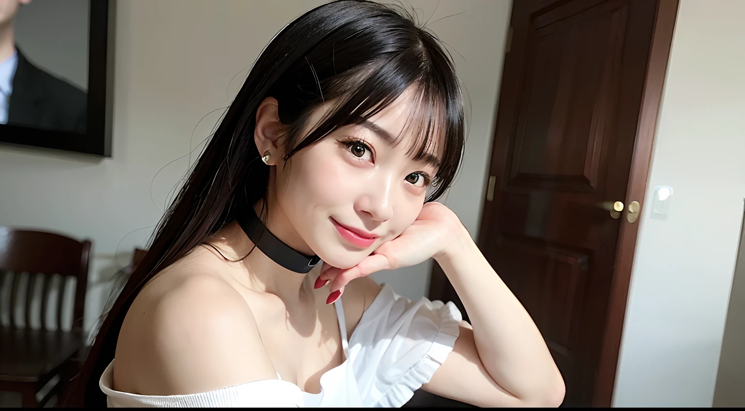 (8k、RAW Photos、Highest quality、masterpiece:1.2)、((Very flat chest、smile、Upper body naked、night:1.5))、((Red dress、Nipples、Construction site、High heels:1.3))、(Realistic、Realistic)、1 person、(skinny)、cute