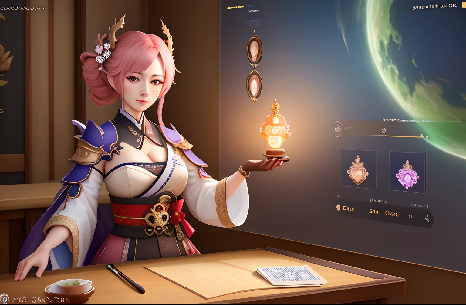 Genshin Impact La Signora, concept art, 4k