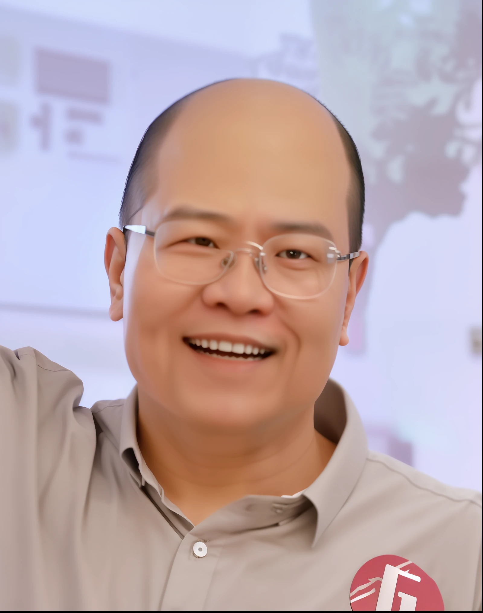 Smiling man wearing glasses and gray shirt holding up a cell phone, john jude palencar, dzung phu dinh, lim chuan shin, bao pham, Henri Asencio, ramil sunga, dao lee, xp-tan, ren heng, peter chan, ken wong, lin hsiang, stanley lau, ben lo