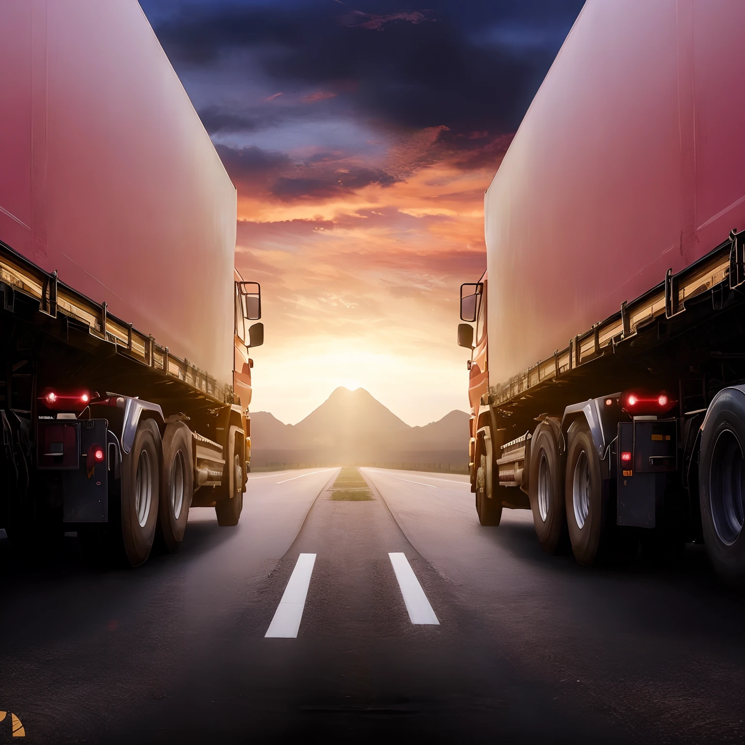 cargo trucks on the track