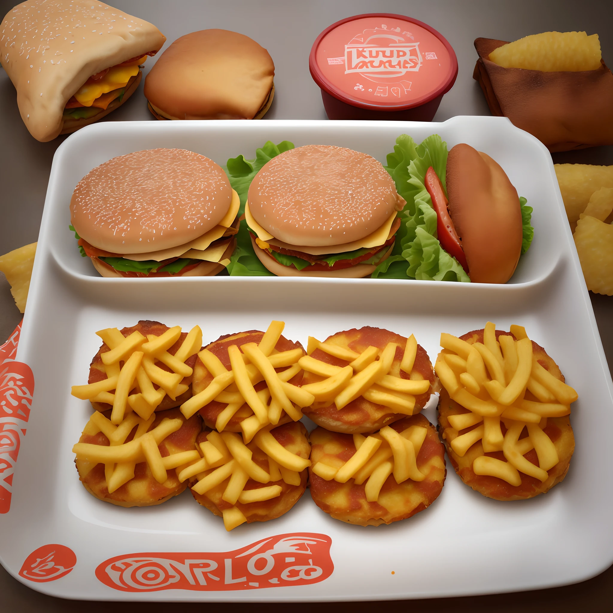 Logo marca lanchonete tema batata frita com nome FREETAS BURGUER