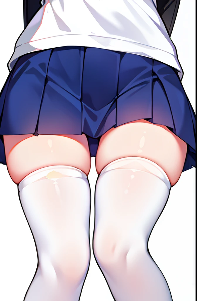 1girll,full bodyesbian,Student clothes,Fleshy legs,white stockings,Cute white background, (Speaking heart:1.4)ultra - detailed,tmasterpiece,HighestQuali,love letter,angle of view,ssmile,Blushlush
