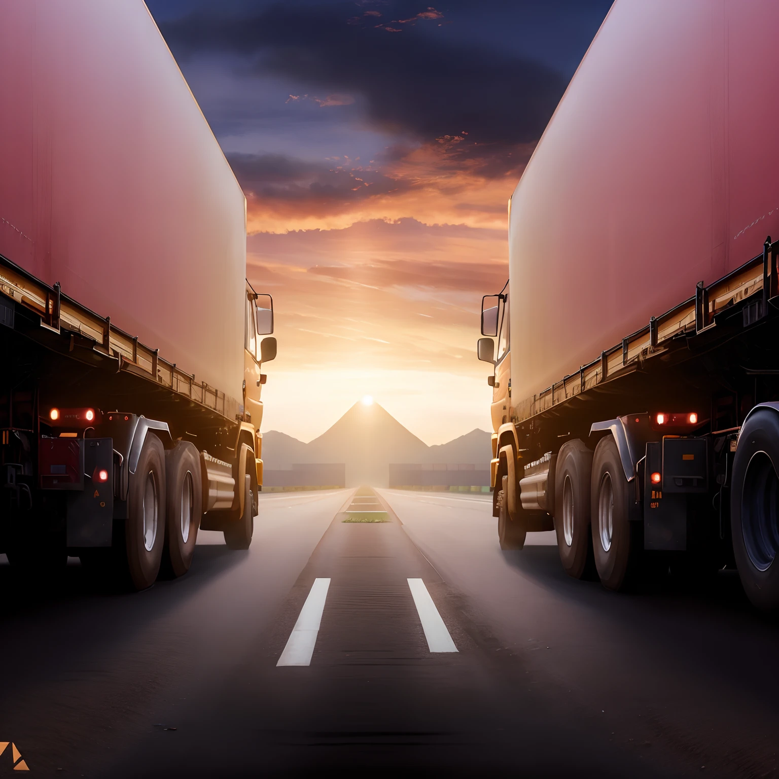 cargo trucks on the track