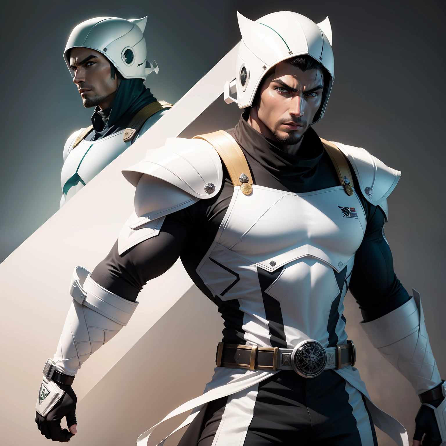 Tommy Oliver White Ninja Ranger, concept art, 4k