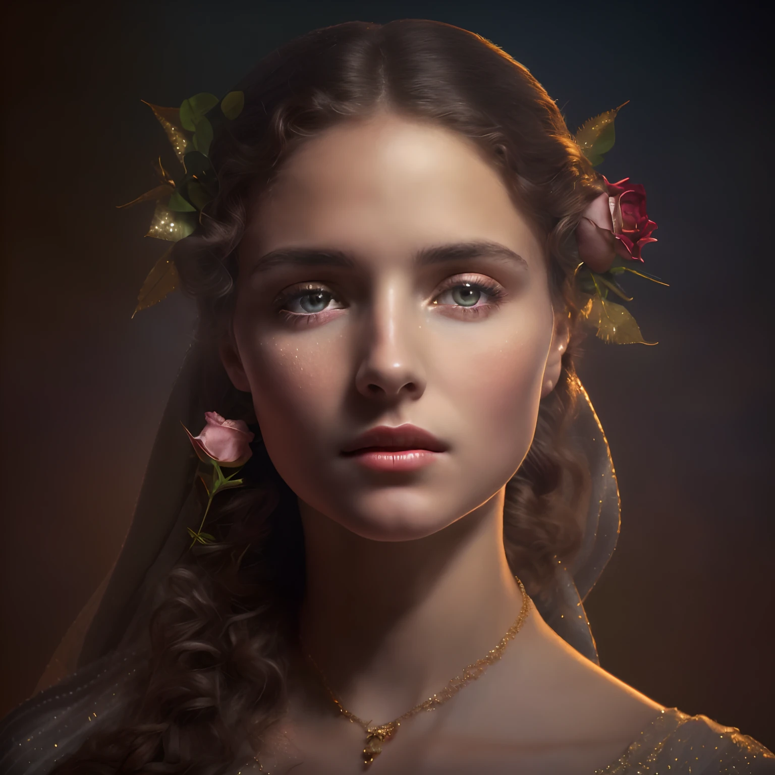 (((Blessed Virgin Mary. 19 years old))) (((IMAGEN VINTAGE RETRO))) ((( Con una cara seria y piadosa. Con una mirada dulce y tierna))) (obra maestra, calidad superior, mejor calidad, arte oficial, beautiful and aesthetic: 1.2), (1girl), extremadamente detallado, (Arte fractal: 1.3), colorido, highest detailed, Cara perfecta, parte superior del cuerpo, HDR, (orando: 1.3), (golden lines of white coat: 1.2), galaxia, (rayas de luz), eye-catching visuals, (dynamic stripes, senderos luminosos: 1.2), colores vibrantes,