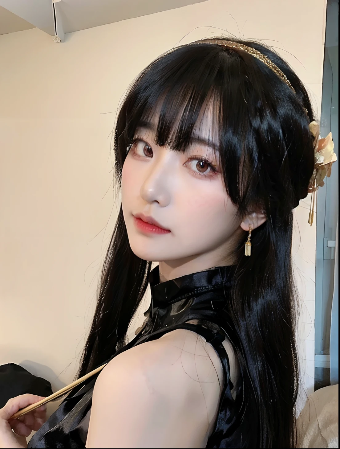 (Best quality, 8k, 32k, Masterpiece, UHD:1.2),Photo of Pretty chinese girl justina xie wearing sexy dress, sexy photo, sexy pose, full body, whole body view, female figure, moaning expression, simple background, pretty necklace, looking at viewer, deep shadow, undertones, justina xie, chinese ulzzang, fine-cute-girl, deep double eyelids, southeast-asian eyes, thick eyebrows, pretty eyelashes, no make up, natural beauty, xie chu ling girl, muslim xie chu ling, egg face-shaped, ultra realistic resolution, super detailed, same face, same person, same dress, same background.