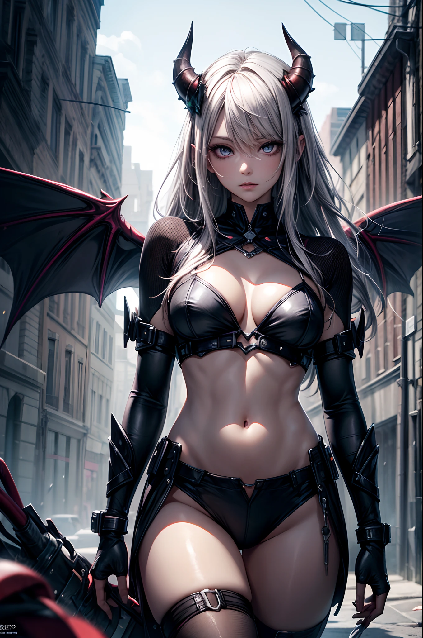 A beautiful and seductive demon girl, fantasy background, red skin,horn, demon wings, charming gaze,  succubus tails, sexy body, BREAK,Detailed,Realistic,4k highly detailed digital art,octane render, bioluminescent, BREAK 8K resolution concept art, realism,by Mappa studios,masterpiece,best quality,official art,illustration,ligne claire,(cool_color),perfect composition,absurdres, fantasy,focused,rule of third