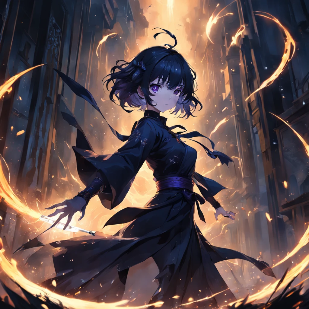 Best quality, Masterpiece, 超高分辨率, (photograph realistic:1.4), surrealism, Dream-like,fusionart, Shadowdancer, shadow magic, darkness control, stealth, shadowstep, umbral spells, hidden blade,